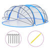 vidaXL Pool Dome Transparent with blue detailing PVC Large Collapsible