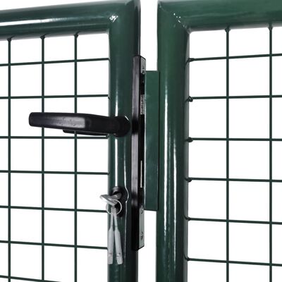 vidaXL Fence Gate Steel 120.5"x59.1" Green