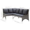 vidaXL Garden Sofa Set of 2 Grey