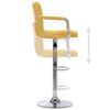 vidaXL Bar Chair Set of 2 Yellow Chrome-plated steel and fabric