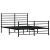 vidaXL Bed Frame Black Powder-Coated Steel Full Bed Frame Rectangular