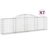vidaXL Gabion Basket Set of 7 Silver Galvanized Iron