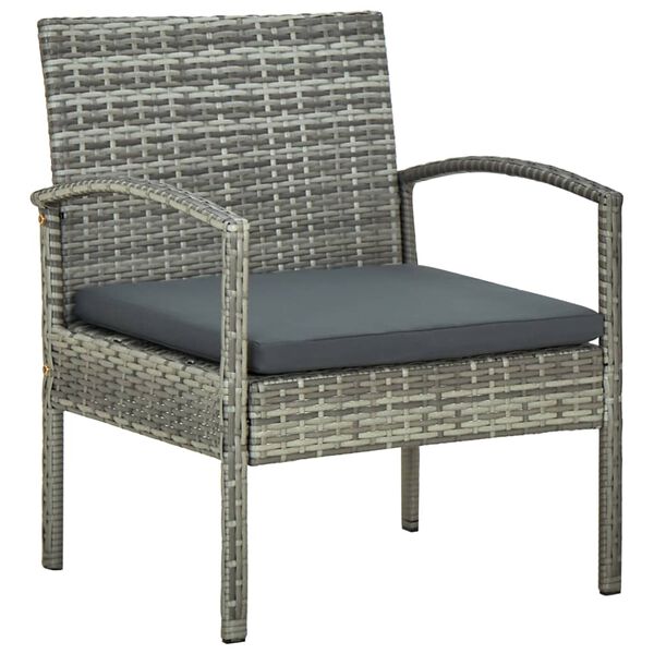 vidaXL Outdoor Chair Set Set of 3 Gray