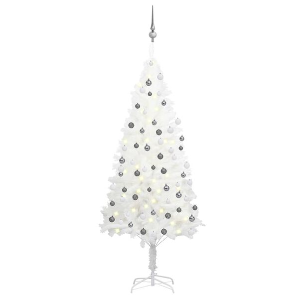 vidaXL Christmas Tree White PE (Polyethylene), steel, plastic 71 in