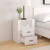 vidaXL Bedside Cabinet White Engineered wood Medium Bedside Cabinet