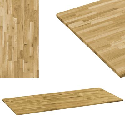 vidaXL Table Top Solid Oak Wood Rectangular 0.9" 55.1"x23.6"