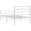 vidaXL Metal Bed Frame White Powder-coated steel Single Metal Bed Frame
