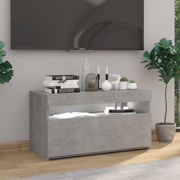 vidaXL TV Cabinet Concrete Grey Engineered Wood Medium TV Cabinet
