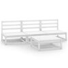 vidaXL Garden Lounge Set White Solid pine wood One Size Modular