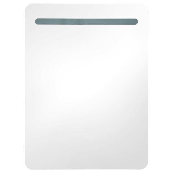 vidaXL Bathroom Cabinet Shining Grey MDF board with melamine finish, glass
