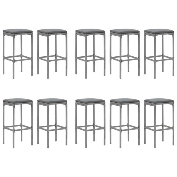 vidaXL Garden Bar Set Gray, Black, Dark Gray