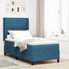 vidaXL Box Spring Bed with Headboard Blue 35.4" x 78.7" Velvet