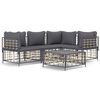 vidaXL Garden Lounge Set Anthracite Poly Rattan 5-piece set Modular