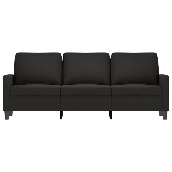 vidaXL 3-seater Sofa Black Velvet (100% polyester), Metal, Textilene