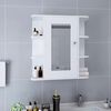 vidaXL Mirror Cabinet White and silver MDF with melamine finish, glass