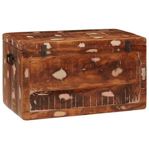 vidaXL Storage Box with Storage with Lock Brown Solid Mango Wood