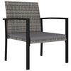 vidaXL Garden Dining Chair Set of 4 Gray Poly Rattan, Powder-Coated Steel