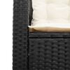 vidaXL Garden Sofa Black PE rattan, powder-coated steel, solid acacia wood