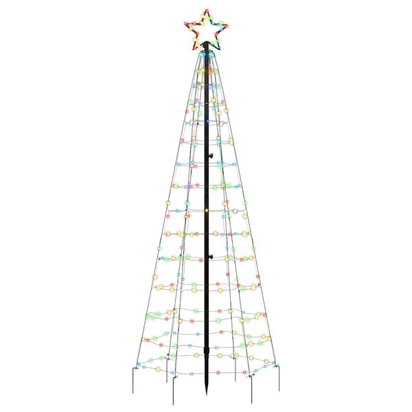 vidaXL LED Christmas Tree Colorful Copper, Iron 70.9 in height Lights