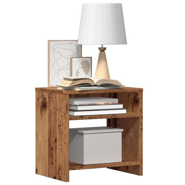 vidaXL Bedside Cabinet Old wood Engineered wood 15.7x11.8x15.7 in