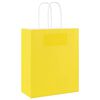 vidaXL Paper Bags 50 pcs with Handles Yellow 18x8x22 cm
