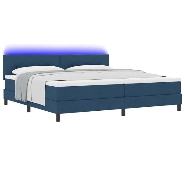 vidaXL Box Spring Bed with Mattress Blue 78.7“ x 78.7” fabric