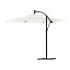 vidaXL Garden Parasol White Polyester, Steel, Straw Large Collapsible