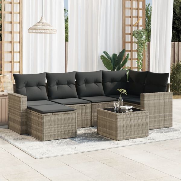 vidaXL Garden Sofa Set Light Grey, Dark Grey