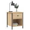 vidaXL Bedside Cabinet Set of 2 Sonoma Oak Engineered wood, Iron Medium