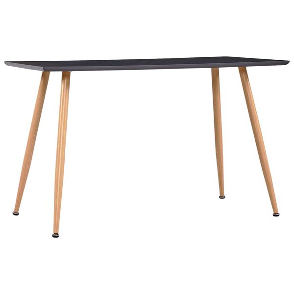 vidaXL Dining Table Grey and Oak MDF and Steel 47.2 in long, 23.6 in wide