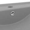 vidaXL Luxury Basin with Faucet Hole Matt Light Grey 23.6x18.1" Ceramic