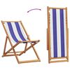 vidaXL Beach Chair Blue and white Solid eucalyptus wood and polyester fabric