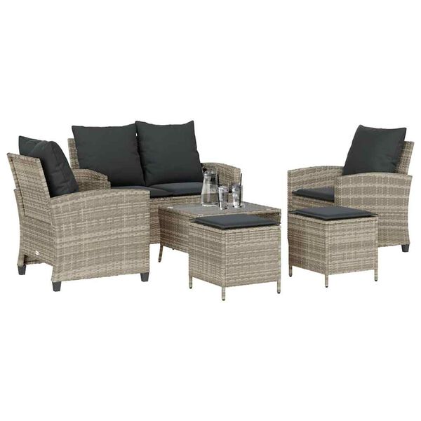 vidaXL Garden Sofa Set Light grey
