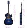 vidaXL 12 Piece Western Classical Guitar Set with 6 Strings Blue 38"
