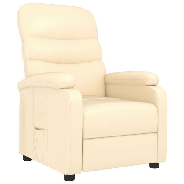 vidaXL Recliner Cream Faux Leather