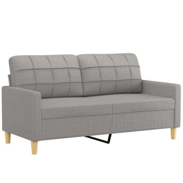 vidaXL 2-Seater Sofa Light Gray 55.1" Fabric