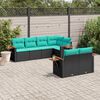 vidaXL Patio Sofa Set Black
