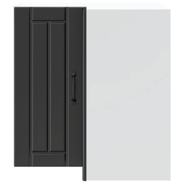 vidaXL Kitchen Wall Corner Cabinet Black Engineered wood Medium