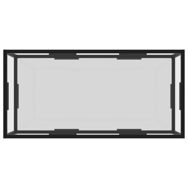 vidaXL Coffee Table Transparent Tempered glass, powder-coated steel