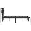 vidaXL Metal Bed Frame Black Powder-Coated Steel 63x79 in