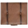 vidaXL Stool Brown Faux leather, Solid wood Medium Stool Rectangular