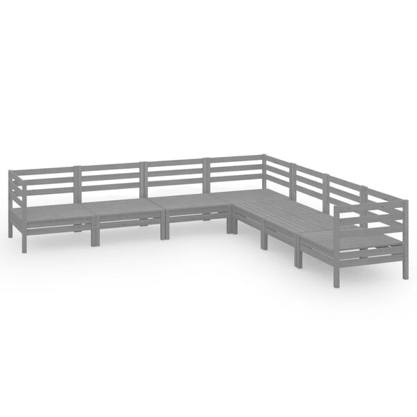 vidaXL Garden Lounge Set Grey Solid pinewood Large Modular