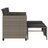 vidaXL Patio Sofa Gray PE Wicker Two-Seater Removable Covers