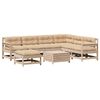 vidaXL 8 Piece Patio Lounge Set with Cushions Solid Wood Pine