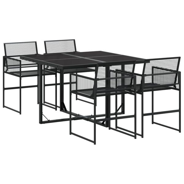 vidaXL Garden Dining Set Black