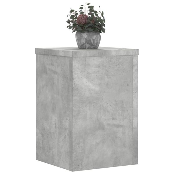 vidaXL Plant Stand Set of 2 Concrete Grey Engineered Wood Small