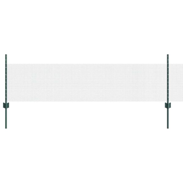 vidaXL Fence with Post Green 1.64 x 32.81 ft Steel
