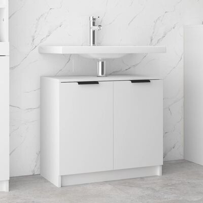 vidaXL Bathroom Cabinet White 25.4"x13.2"x23.2" Engineered Wood