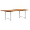 vidaXL Dining Table Light brown, white Solid oak wood, powder-coated steel