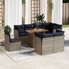 vidaXL 9 Piece Patio Sofa Set with Cushions Gray Poly Rattan